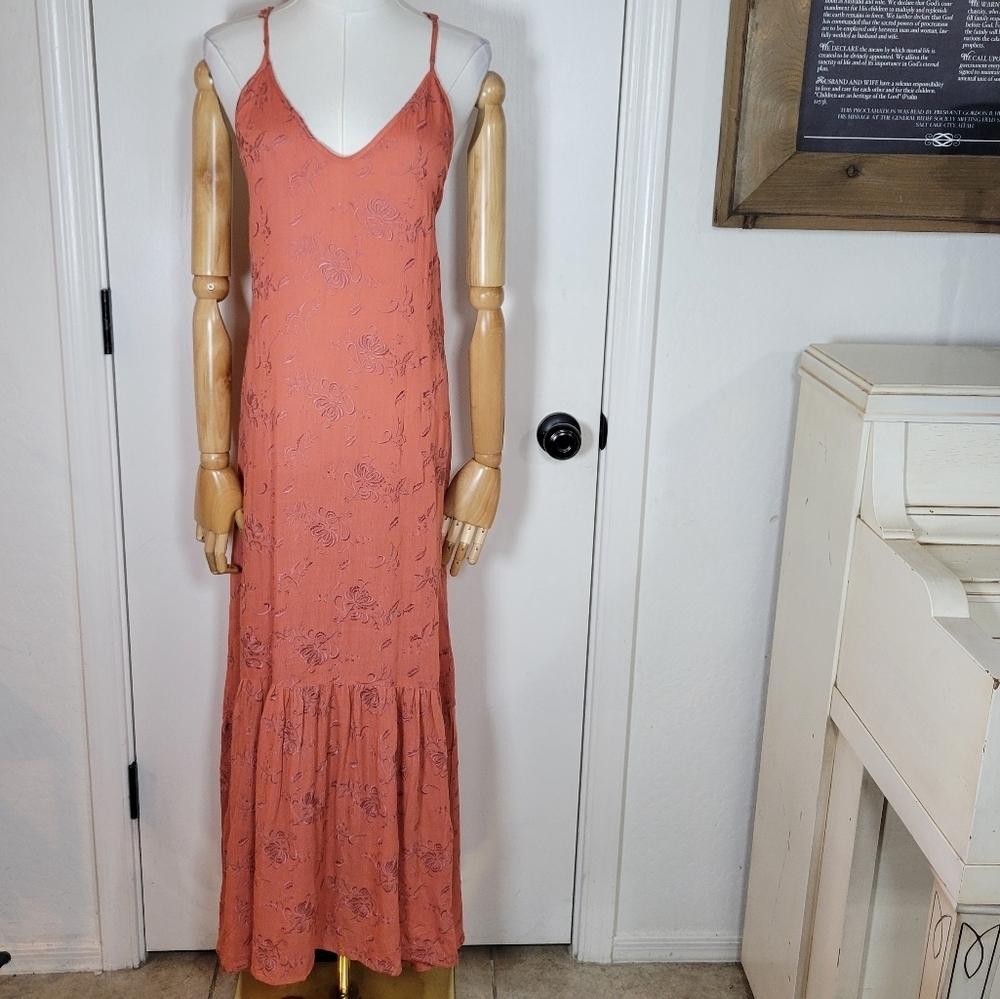 REVOLVE Flynn Skye Boho Embroidered Floral Maxi Sundress Size XS